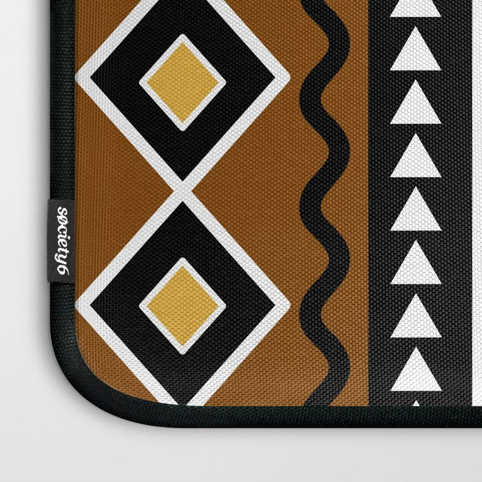 Tribal African Bogolan Fabric Art Design Laptop Sleeve Gallery Image 3