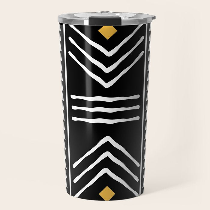 Tribal African Bogolan Fabric Art Design Travel Mug Gallery Image 1