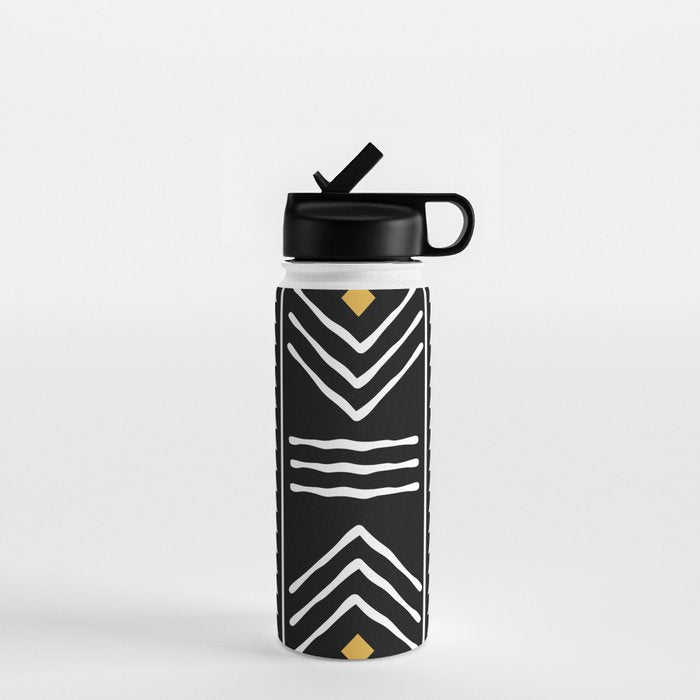 Tribal African Bogolan Fabric Art Design Water Bottle Gallery Image 1