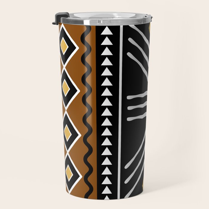 Tribal African Bogolan Fabric Art Design Travel Mug Gallery Image 3
