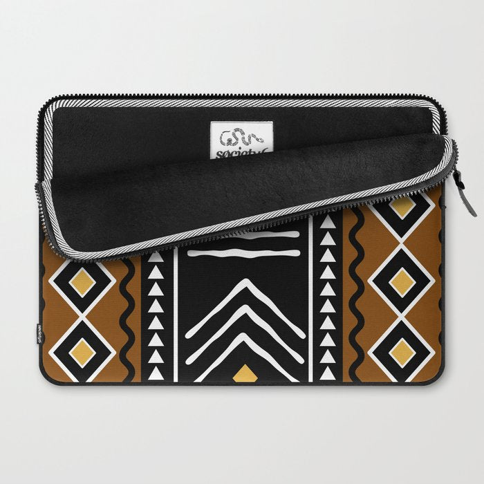 Tribal African Bogolan Fabric Art Design Laptop Sleeve Gallery Image 2