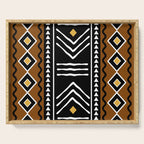Tribal African Bogolan Fabric Art Design Serving Tray Gallery Image 1