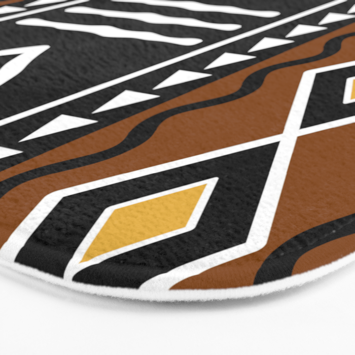 Tribal African Bogolan Fabric Art Design Bath Mat Gallery Image 3