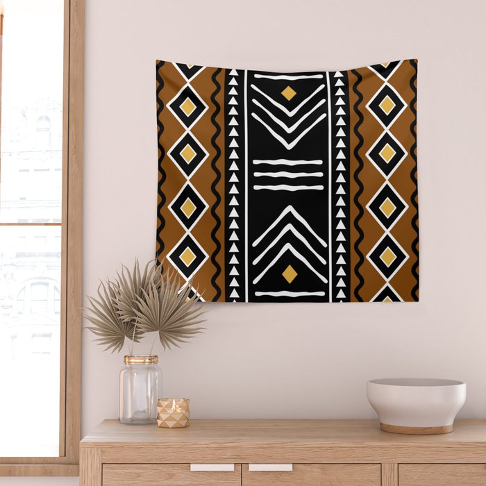 Tribal African Bogolan Fabric Art Design Wall Tapestry Gallery Image 2