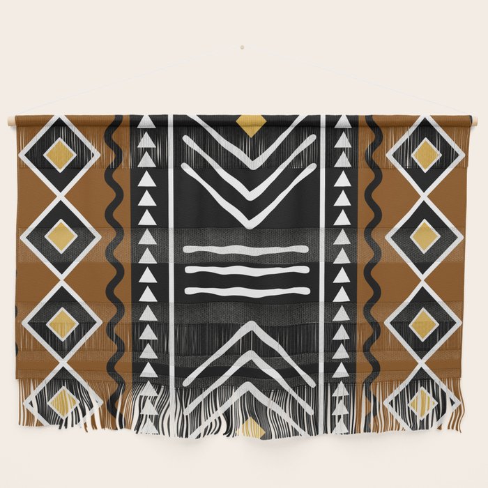 Tribal African Bogolan Fabric Art Design Wall Hanging Gallery Image 1