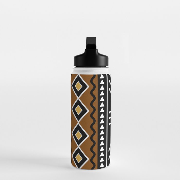 Tribal African Bogolan Fabric Art Design Water Bottle Gallery Image 3