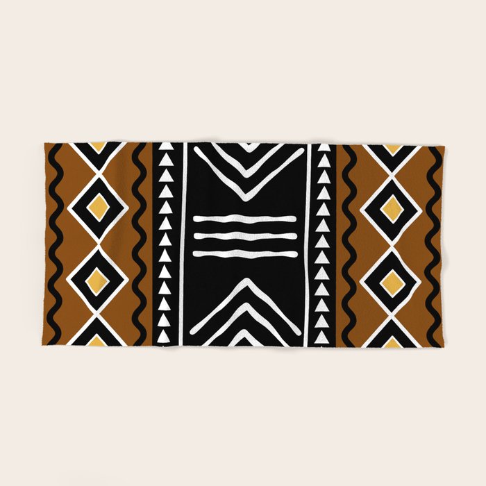 Tribal African Bogolan Fabric Art Design Bath Towel Gallery Image 2