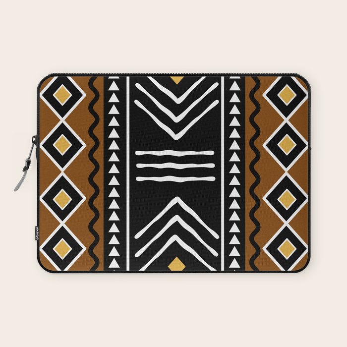 Tribal African Bogolan Fabric Art Design Laptop Sleeve Gallery Image 1