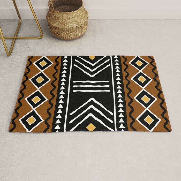Tribal African Bogolan Fabric Art Design Rug Gallery Image 1