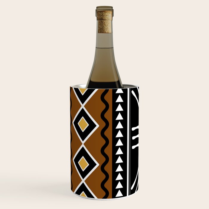 Tribal African Bogolan Fabric Art Design Wine Chiller Gallery Image 2