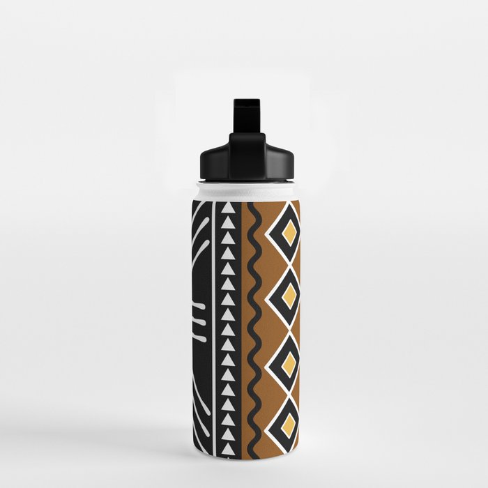 Tribal African Bogolan Fabric Art Design Water Bottle Gallery Image 2