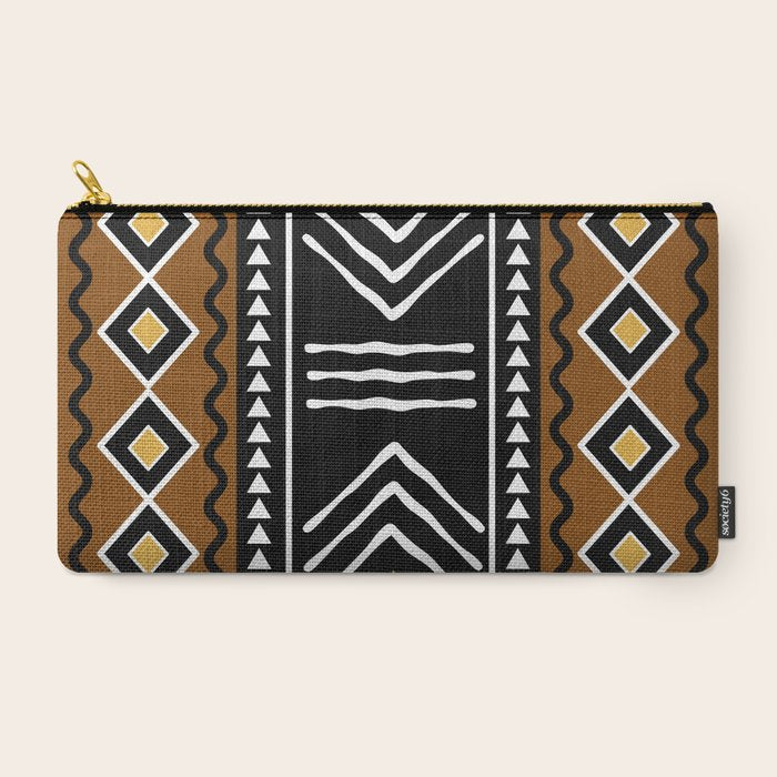 Tribal African Bogolan Fabric Art Design Carry All Pouch Gallery Image 2