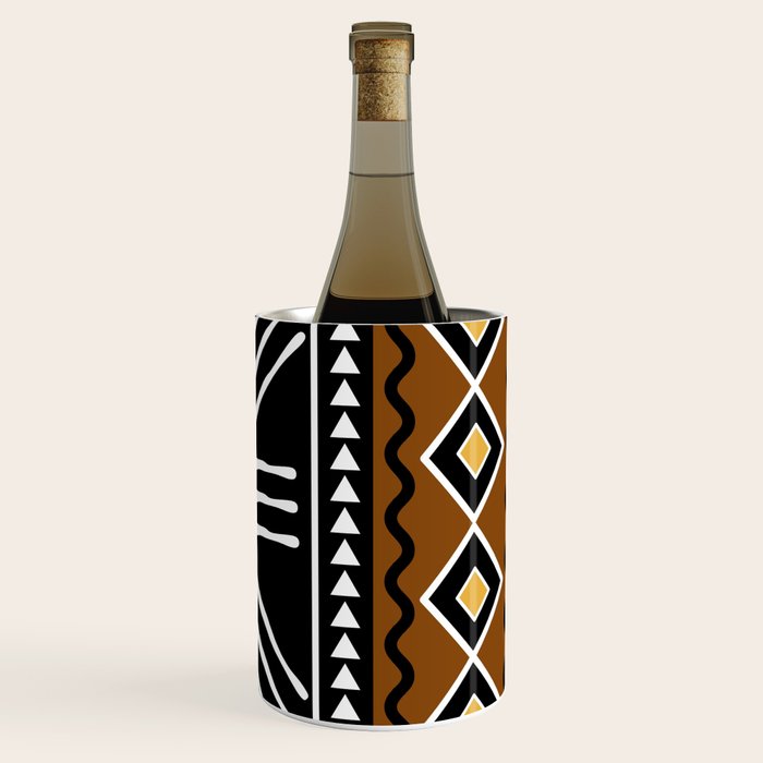 Tribal African Bogolan Fabric Art Design Wine Chiller Gallery Image 3