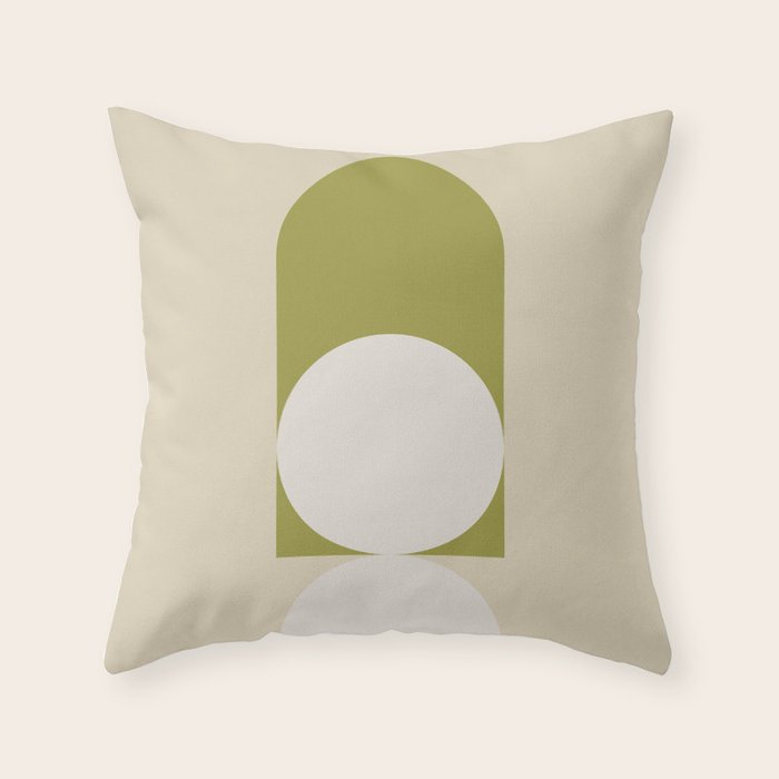 Contemporary Composition 05 - Golden Lime Throw Pillow Gallery Image 1