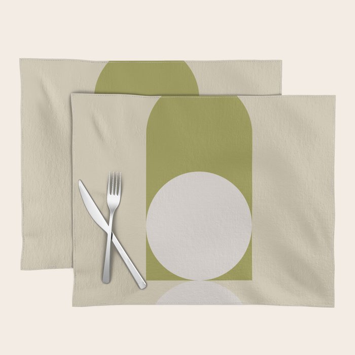 Contemporary Composition 05 - Golden Lime Placemat Gallery Image 1