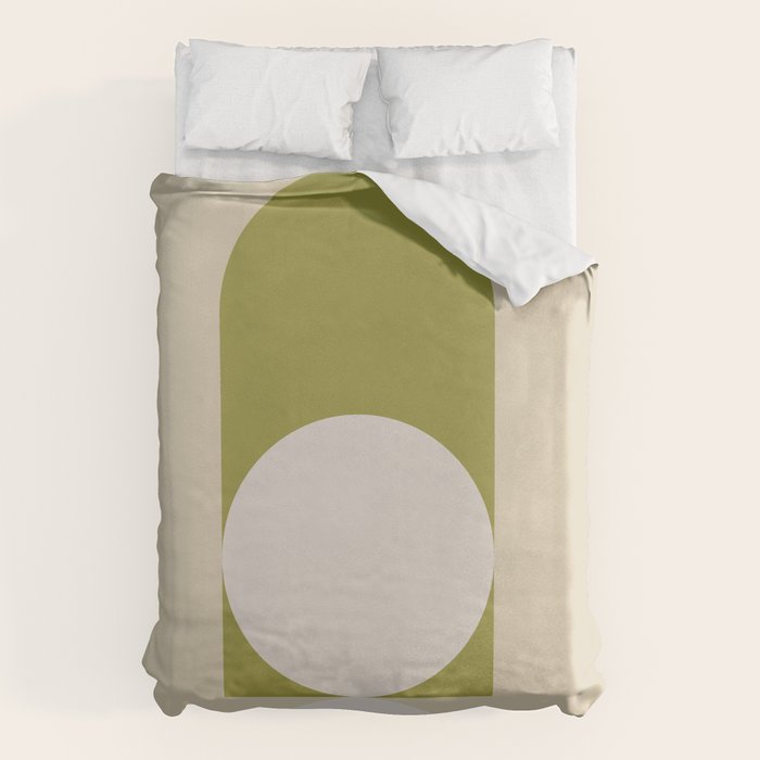 Contemporary Composition 05 - Golden Lime Duvet Cover Gallery Image 6