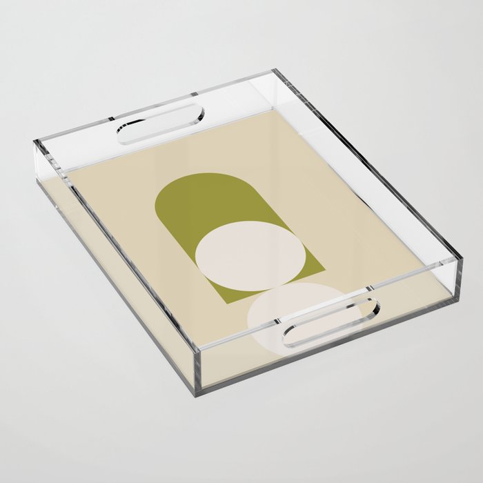 Contemporary Composition 05 - Golden Lime Acrylic Tray Gallery Image 1