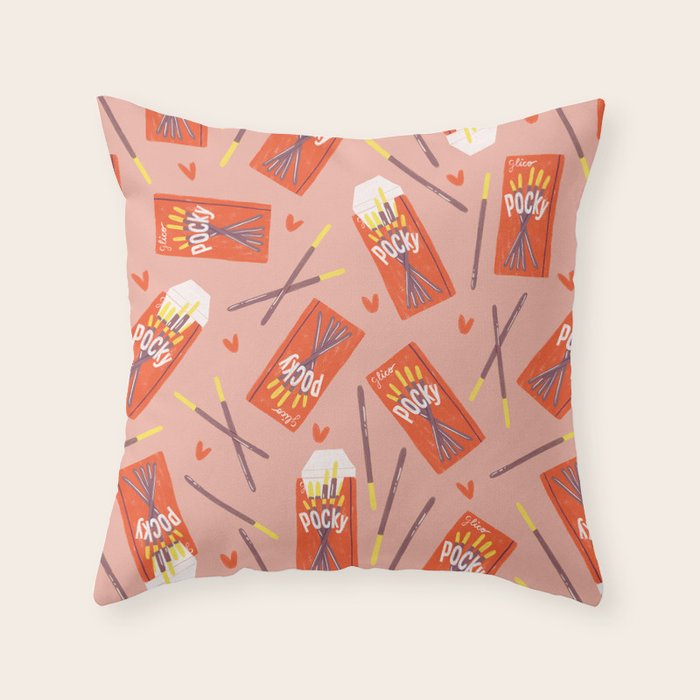 Pocky Time Throw Pillow Gallery Image 1