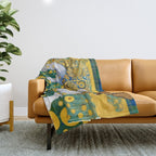 Klimt Dog in Flower Garden Landscape  Throw Blanket Gallery Image 1