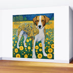Klimt Dog in Flower Garden Landscape  Wall Mural Gallery Image 2