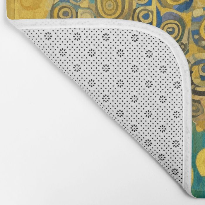 Klimt Dog in Flower Garden Landscape  Bath Mat Gallery Image 2