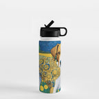Klimt Dog in Flower Garden Landscape  Water Bottle Gallery Image 1