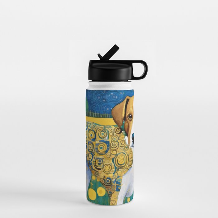 Klimt Dog in Flower Garden Landscape  Water Bottle Gallery Image 1