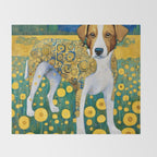 Klimt Dog in Flower Garden Landscape  Throw Blanket Gallery Image 2