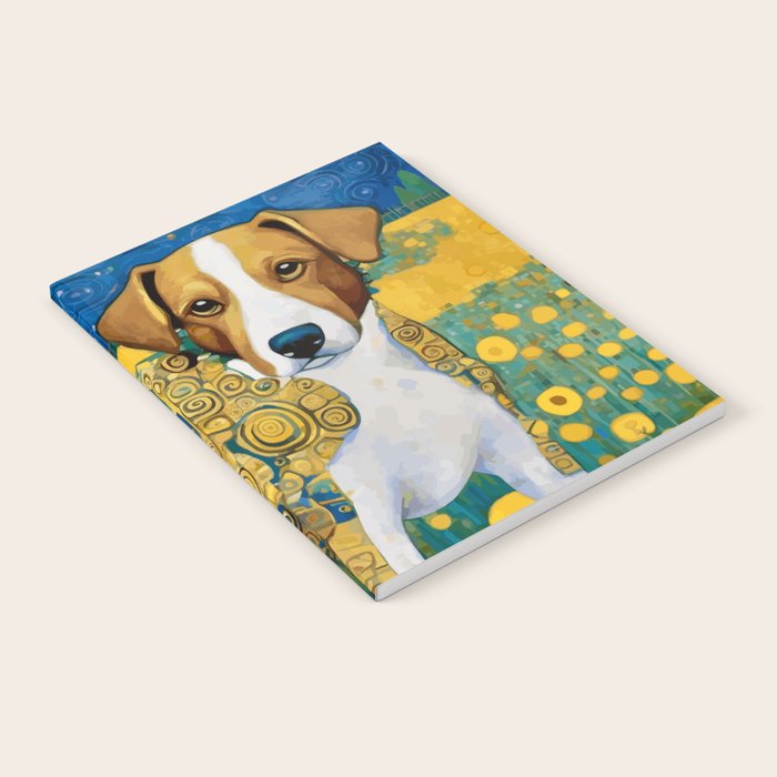 Klimt Dog in Flower Garden Landscape  Notebook Gallery Image 1