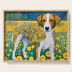 Klimt Dog in Flower Garden Landscape  Serving Tray Gallery Image 1