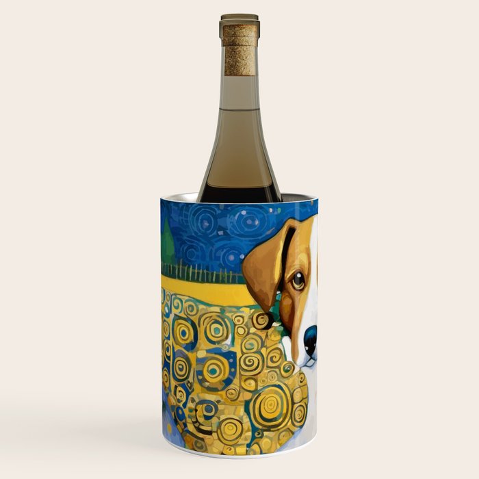 Klimt Dog in Flower Garden Landscape  Wine Chiller Gallery Image 1