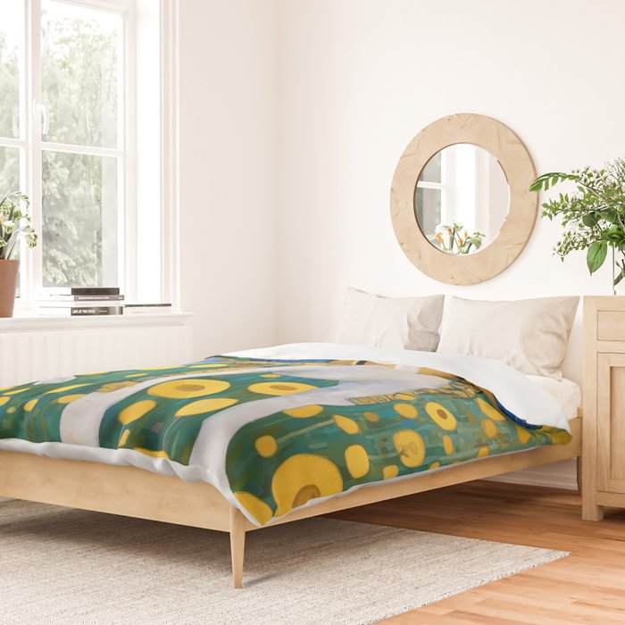 Klimt Dog in Flower Garden Landscape  Duvet Cover Gallery Image 2