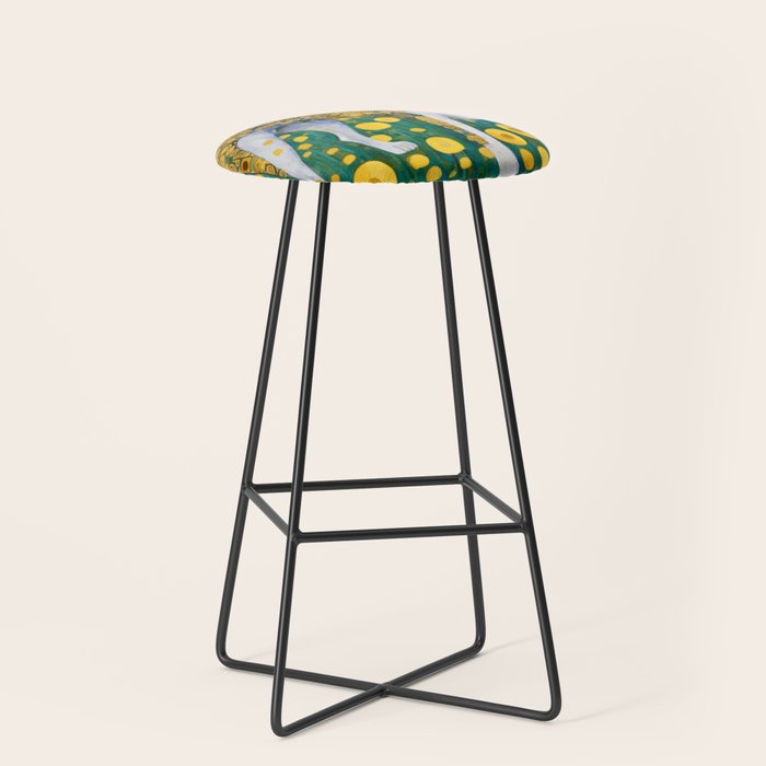 Klimt Dog in Flower Garden Landscape  Stool Gallery Image 1
