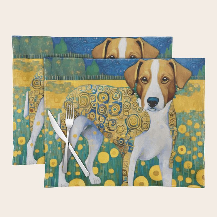 Klimt Dog in Flower Garden Landscape  Placemat Gallery Image 1