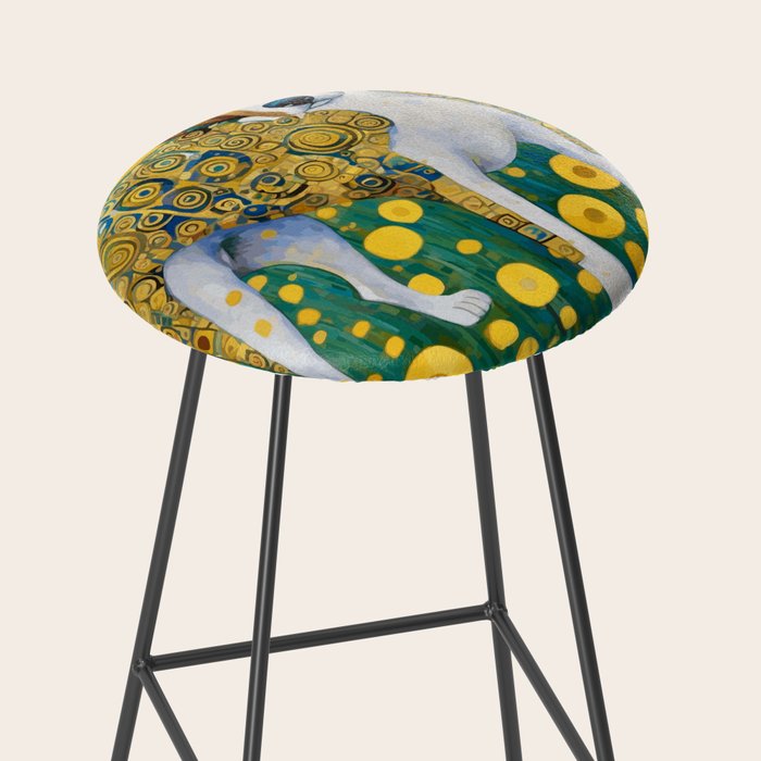 Klimt Dog in Flower Garden Landscape  Stool Gallery Image 2