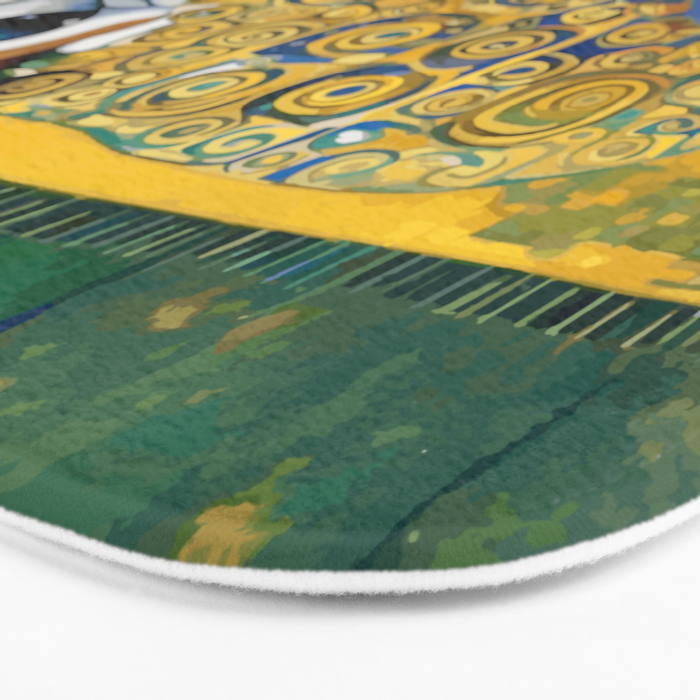 Klimt Dog in Flower Garden Landscape  Bath Mat Gallery Image 3