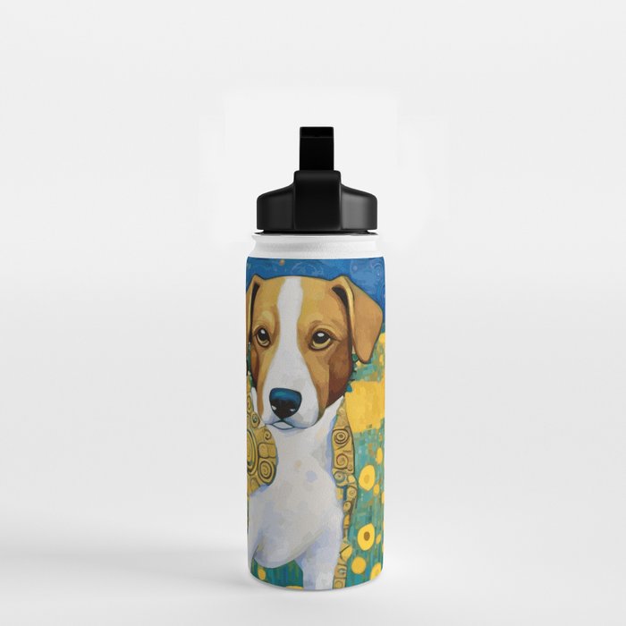 Klimt Dog in Flower Garden Landscape  Water Bottle Gallery Image 2