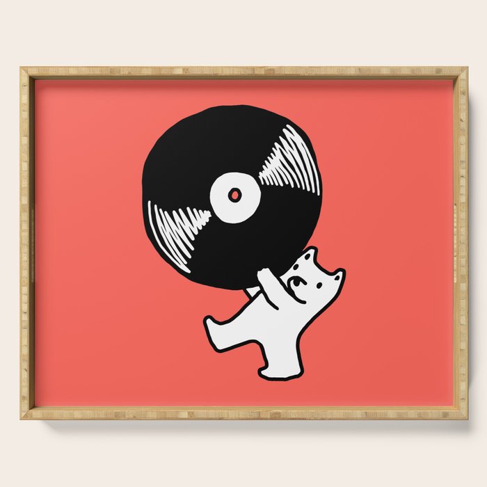 Record bear Serving Tray Gallery Image 1