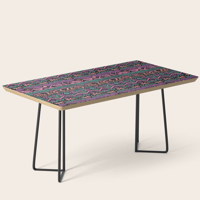 Mangatsika Mountain Stripe - Peach, Teal, Purple Coffee Table Gallery Image 1