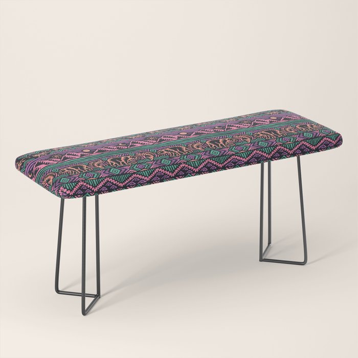 Mangatsika Mountain Stripe - Peach, Teal, Purple Bench Gallery Image 1