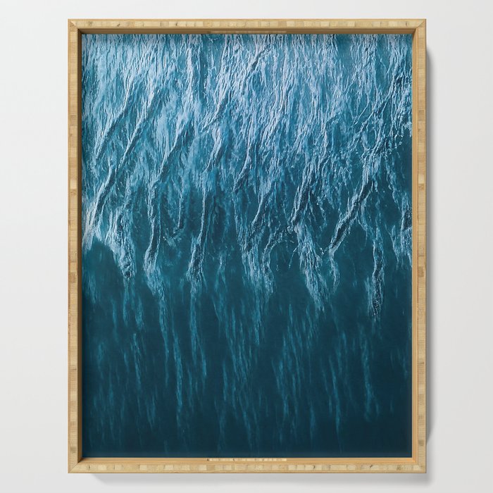 Minimalist Wave Patterns â Oceanscape Photography Serving Tray Gallery Image 1