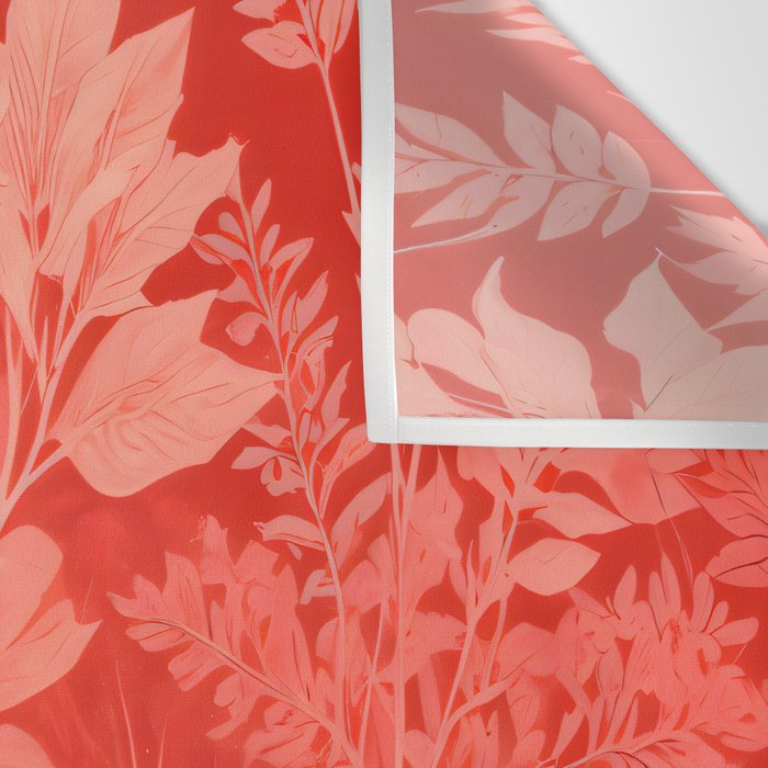 Passion Forest, Red Botanical Maximalist Bold, Nature Plants Jungle Fern Plants, Eclectic Bohemian Boho Vintage Modern, Illustration Leaves Warm Intricate Drawing Wall Tapestry Gallery Image 3
