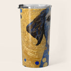 Gustav Klimt Style Dog with Blue and Gold Costume Travel Mug Gallery Image 3