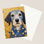 Gustav Klimt Style Dog with Blue and Gold Costume Stationery Card Gallery Image 2