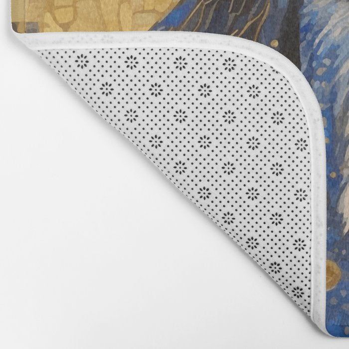 Gustav Klimt Style Dog with Blue and Gold Costume Bath Mat Gallery Image 2