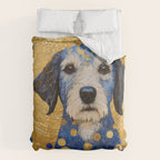 Gustav Klimt Style Dog with Blue and Gold Costume Duvet Cover Gallery Image 6