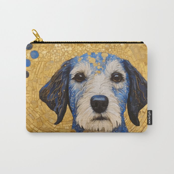 Gustav Klimt Style Dog with Blue and Gold Costume Carry All Pouch Gallery Image 1