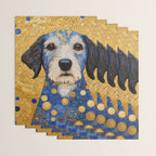 Gustav Klimt Style Dog with Blue and Gold Costume Wrapping Paper Gallery Image 3