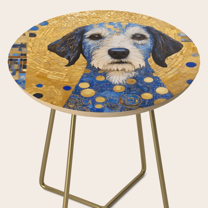 Gustav Klimt Style Dog with Blue and Gold Costume Side Table Gallery Image 2
