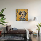 Gustav Klimt Style Dog with Blue and Gold Costume Wood Wall Art Gallery Image 2